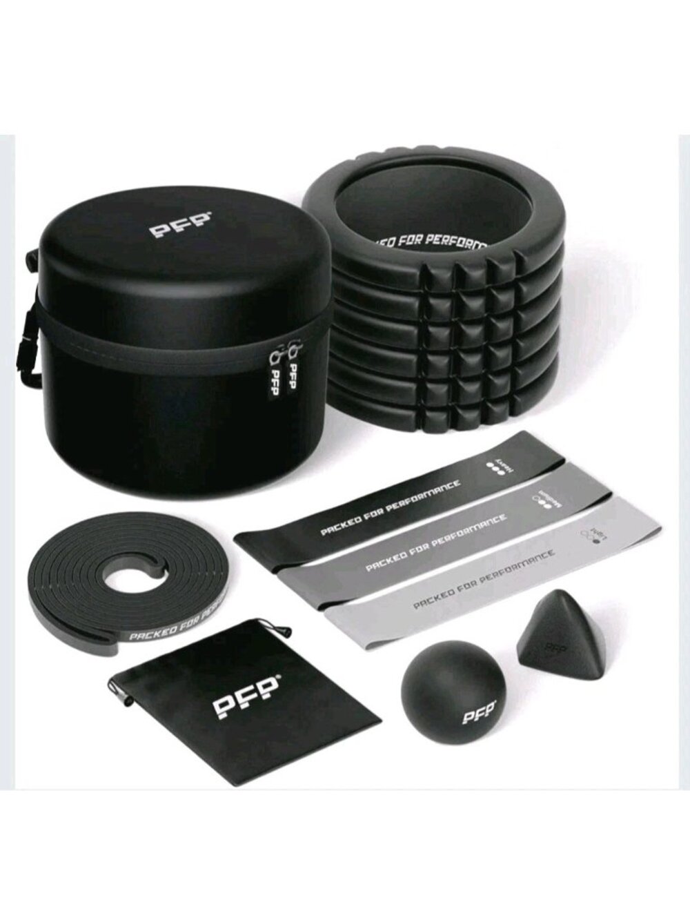 PFP Performance Mobility Pack 6 Piece Workout Set Muscle Roll / Elastic Bands